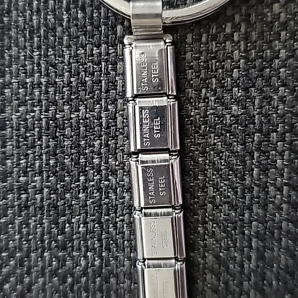 10 Charm Stainless Steel and Talexia Key Ring - Picture 5 of 5